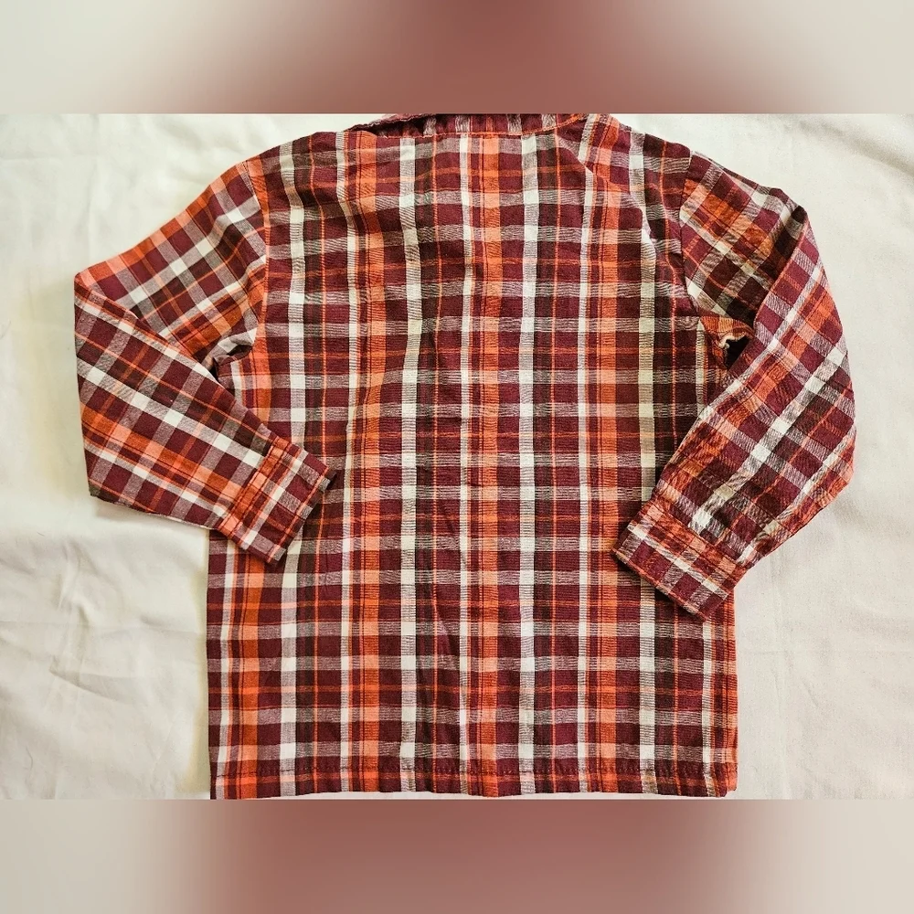 Wonder Kids Boys Red Plaid Lightweight Long Sleeve Button Up Shirt Size 2T